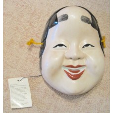 Japanese OTAFUKU Homely Young Woman Ceramic Decorative Mask- 7 1/4" x 5 1/2"   113160233160